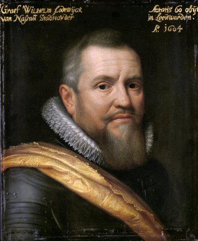 Portret van Willem Lodewijk (1560-1620), graaf van Nassau door Workshop of Michiel van Mierevelt